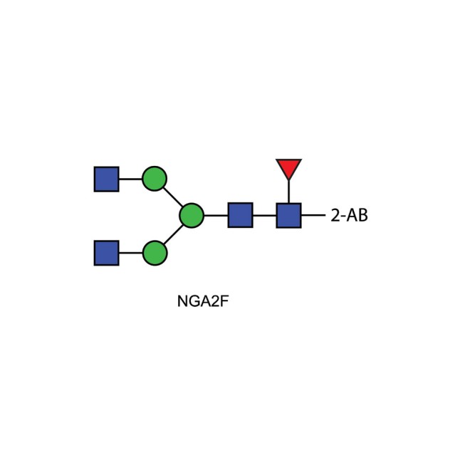 NGA2F glycan (FA2, G0F), 2-AB labelled