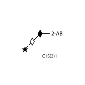 2AB labelled sialylated core 1 O glycan, C1S(3)1